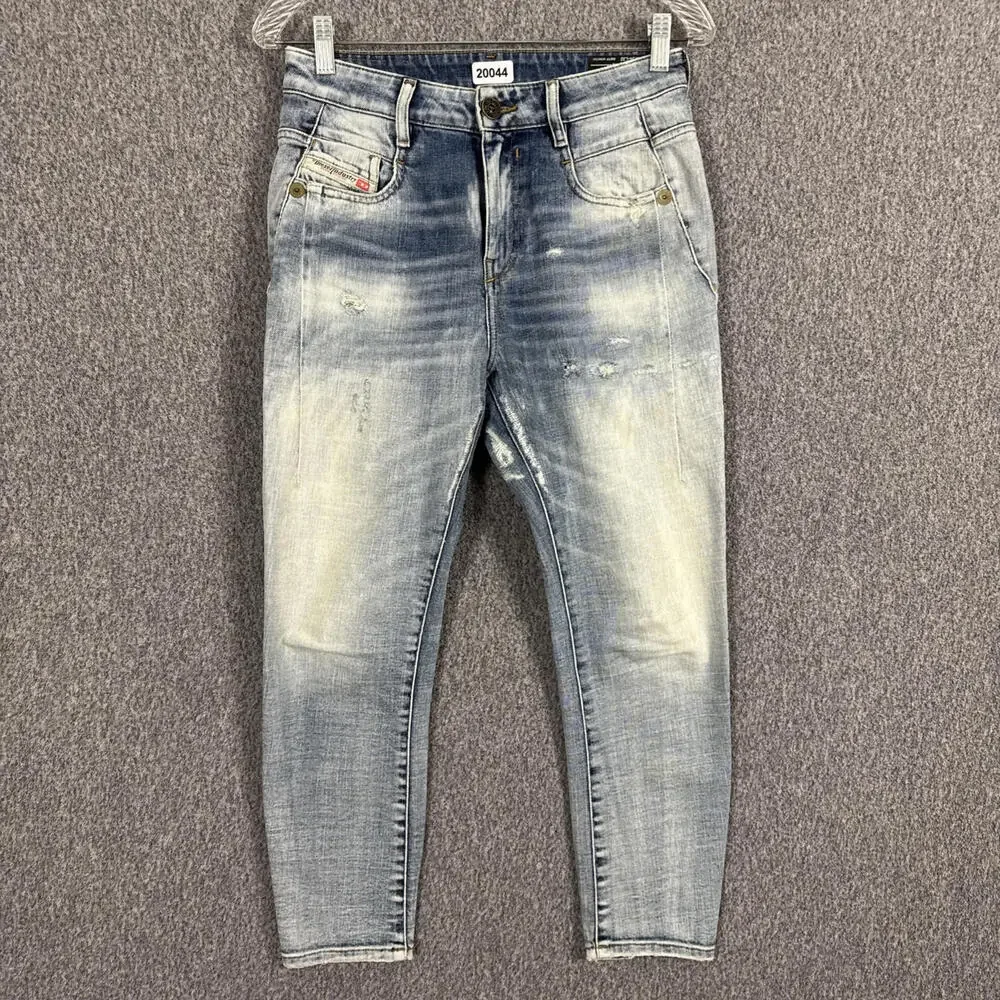 Diesel Women's Size 24/32 D-Fauza Distressed Boyfriend Low Waisted Jeans